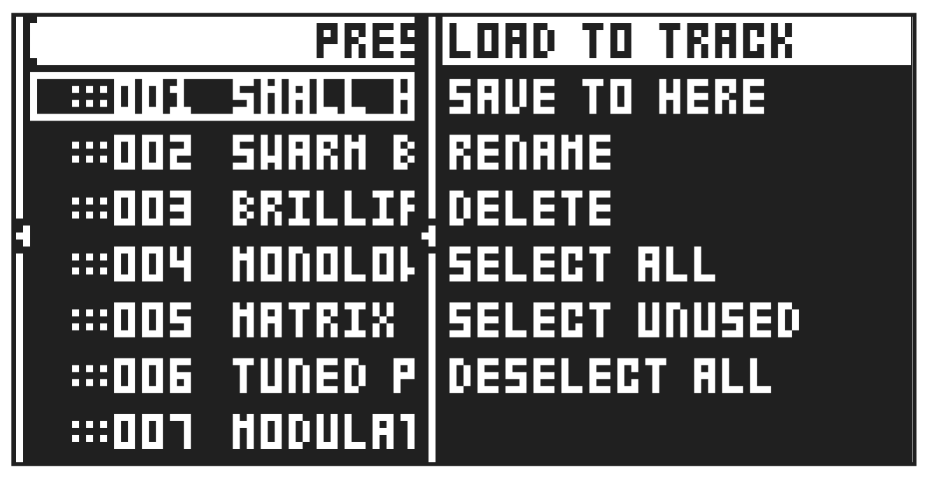 9.2 PRESET/KIT MENU — figure 5