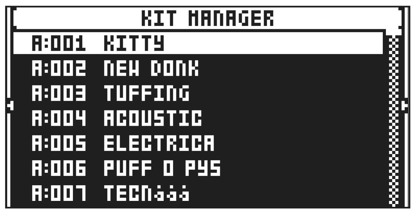 9.2 PRESET/KIT MENU — figure 7