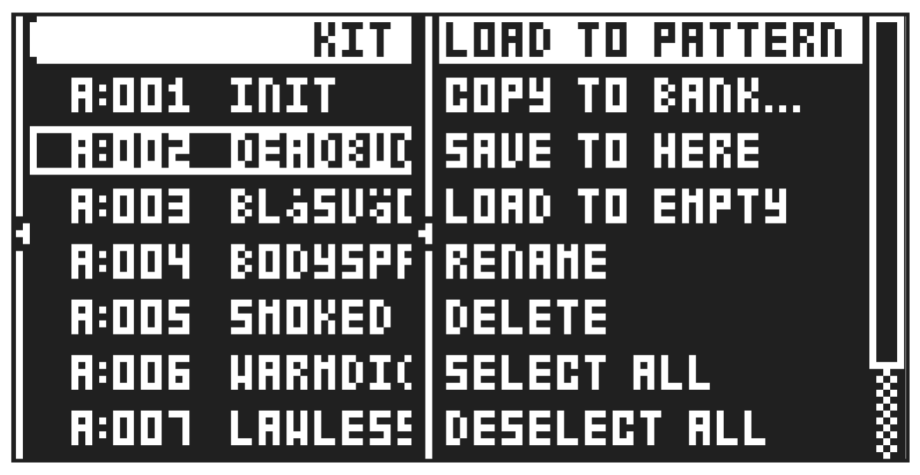 9.2 PRESET/KIT MENU — figure 9